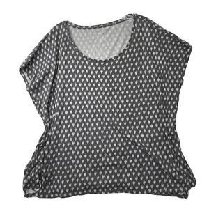 J. Jill Printed Artsy Poncho Womens Plus Size 2X Grey Modal Blend Blouse Top